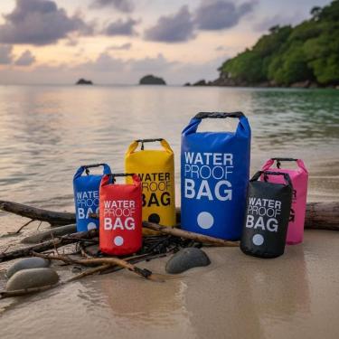 Imagem de Bolsa Impermeável Saco Estanque 10L Camping Azul Escuro