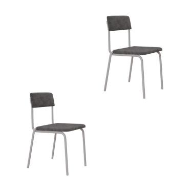 Imagem de Cadeira Fit Fixa C/4 Pes 475 X 505 X 810 Mm C/2 Un Pés Brancos. Nevoa Nevoa