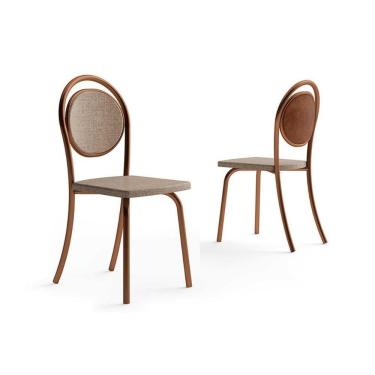 Imagem de Cadeira Sala De Jantar 1738 Aço Kit 2 Uni Rose-areia Carraro