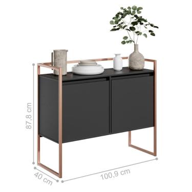 Imagem de Buffet Industrial Para Sala Irlanda Preto Cobre