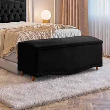 Imagem de Calçadeira Sapateira Baú Holanda 160cm de Largura Veludo Shop das Cabe