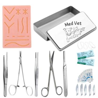 Imagem de Kit Pele Artificial Tesoura Mayo Pinça - Love Saude, ESTOJO MEDICINA V