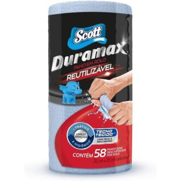 Imagem de Rolo de Pano Reutilizável Duramax 20x21 58 Panos Azul Scott