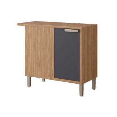 Imagem de Módulo Cozinha Mgm Eloise Balcão C- Tampo Nicho De Canto C- 1 Porta 92cm Freijo-titanium-mgm