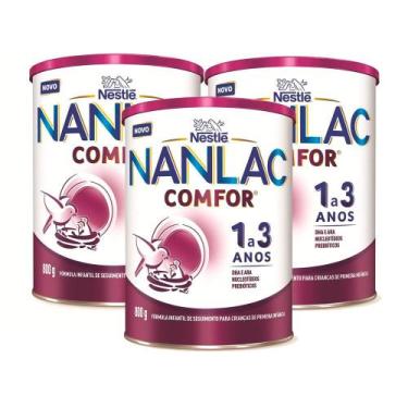Imagem de Kit 3 Fórmula Infantil NANLAC Comfor 800g - Nestlé