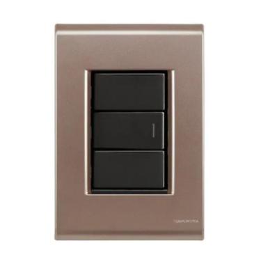 Imagem de Interruptor 1t simples liz ouro velho com grafite tramontina