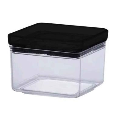 Imagem de Pote Hermético Lumini Quadrado Black 480ml - Paramount Plasticos