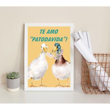 Imagem de Quadro Decorativo Te Amo Patodavida 24X18Cm - Com Vidro
