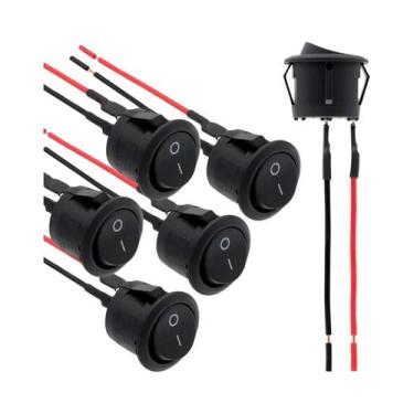 Imagem de 6 Peças Mini Interruptor Gangorra Pré-cablado Liga/Desliga 6A 250V 10A