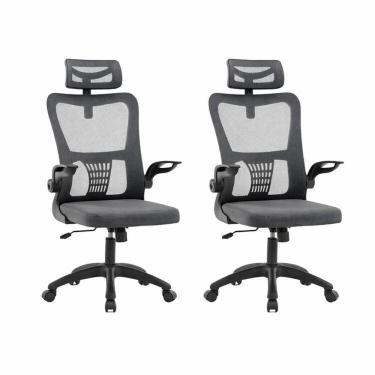 Imagem de Kit com 2 Cadeiras de Escritório com Encosto Presidente Office Baltimore Preto