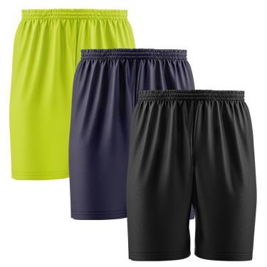 Imagem de Kit 3 Calção Short Futebol Basquete Vôlei Bermuda Dry Treino Academia-Masculino