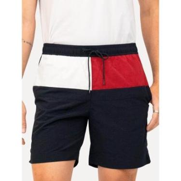 Imagem de Short Tommy Hilfiger Long Drawstring Colourblock Sash Azul Marinho-Masculino