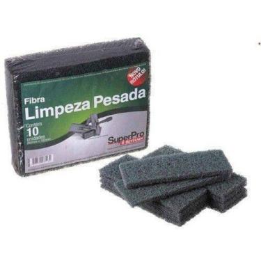 Imagem de Esponja Fibra Limpeza Pesada 102x260mm Bettanin 10un - SuperPro Bettan