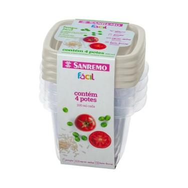 Imagem de Conjunto 4 Potes de Plástico 200ml - SANREMO