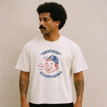 Imagem de Camiseta Oversized California Destroy Masculina Algodão Premium-Masculino