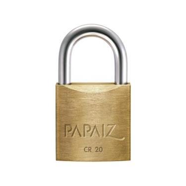 Imagem de Cadeado Chave Papaiz Clássica Standard CR20 - 20mm Amarelo e Cromado, 