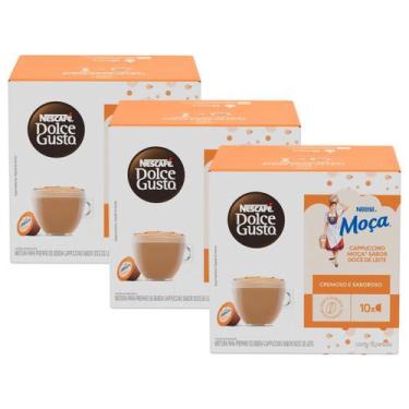 Imagem de 3x Capsula de Cappuccino Moça Doce De Leite Dolce Gusto 10 unidades - 