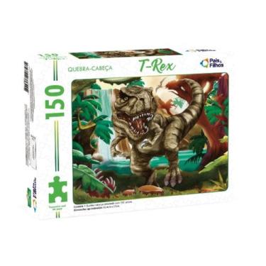 Imagem de Jogo de Quebra Cabeça com 150 Peças Dinossauro T-Rex Divertido Pais & 