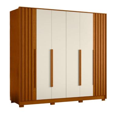 Imagem de Guarda Roupas Casal 6 Portas 4 Gavetas Ripado Dallas 