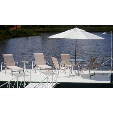 Imagem de Kit completo para piscina, mesa, espreguiçadeiras e ombrelone guarda-sol