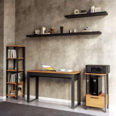 Imagem de Escrivaninha Mesa de Apoio Estante e Prateleiras 100% MDF - Pradel E, 