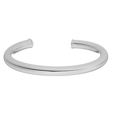 Imagem de Bracelete feminino folheado em ródio branco tubo liso joyce - PIUKA, R