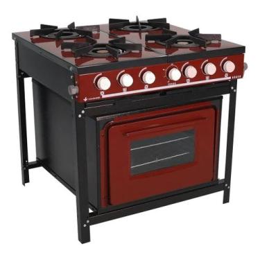 Imagem de Fogão Linha Bravo 4 Bocas BR4BFVR À Gás Com Forno Venâncio - Venancio