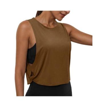Imagem de Camiseta Sem Mangas Para Yoga Feminina Com Decote Redondo, Top Casual 