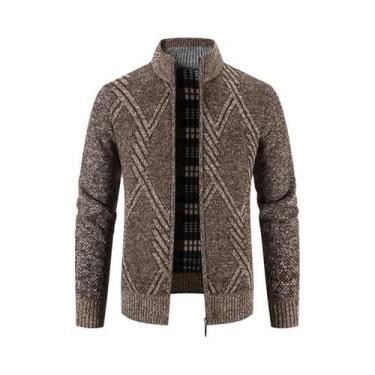 Imagem de Cardigã Masculino De Inverno Em Fleece, Suéter De Malha Natalino, Casa