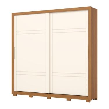 Imagem de Guarda Roupa Casal 02 Portas Deslizantes 04 Gavetas Sintra D343 Cinamomo Off White - Henn