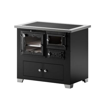 Imagem de Fogao a Lenha HMD Romano Vitro Preto com Chapa Vitrocerâmica SE