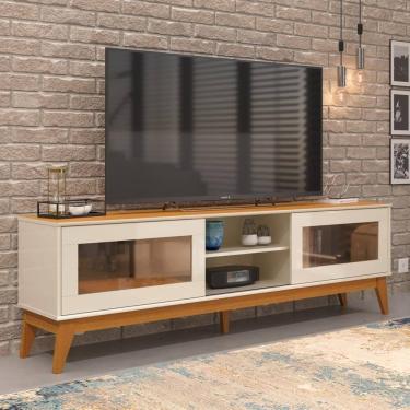 Imagem de Rack Para Tv Até 65 Polegadas Tulum 2 Portas Vidro Deslisante Reflecta 180Cm  - Vianossa