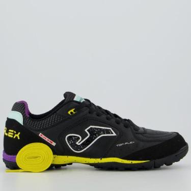 Imagem de Chuteira Joma Top Flex Society Preta e Roxa, 41