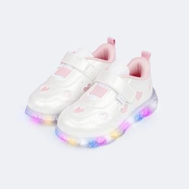 Imagem de Tênis de Led Pampili Liz Luz Mini Corações Branco -, 23