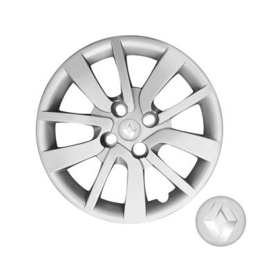Imagem de Calota Aro 15 Renault Sandero + Emblema Resinado Prata - GFM