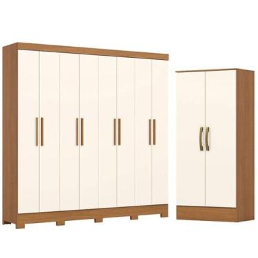 Imagem de Guarda Roupa Casal 8 Portas 4 Gavetas Prime B51 com Armário Multiuso P
