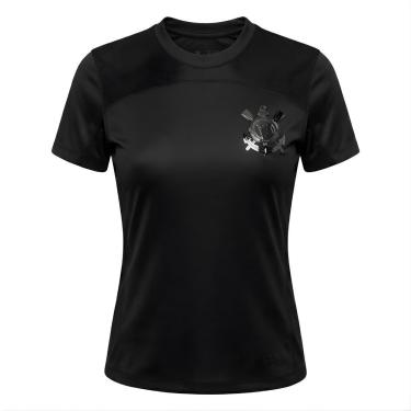 Imagem de Camiseta Feminina Corinthians All Black Oficial Trançada-Feminino