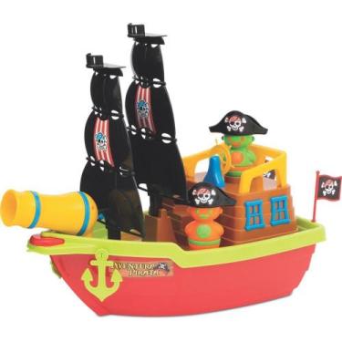 Imagem de Brinquedo Educativo Barco Aventura Pirata 43CM. - Merco TOYS