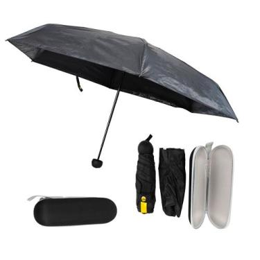 Imagem de Guarda Chuva Cápsula De Bolsa Mini Portátil Resistente Dobrável Com Ca