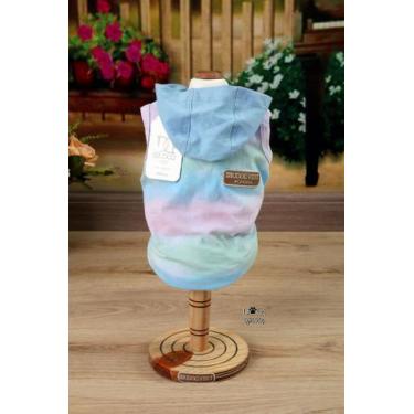 Imagem de Roupa para Cachorro Masculino - Camiseta Pet com Gorro Tie Dye Hippie 