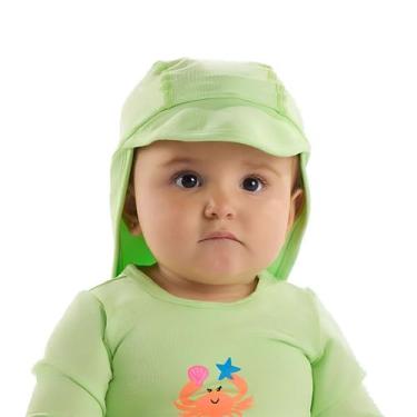 Imagem de Boné Praia Bebê Proteção UV Verde Limão Up Baby, 2