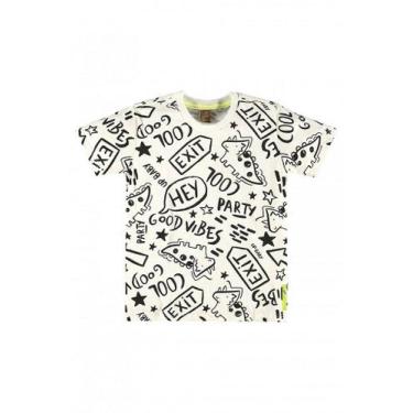 Imagem de Camiseta Infantil Unissex Branca - Good Vibes Dinos, 1A {12-18M}