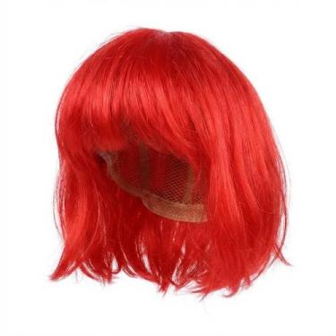 Imagem de 6UN Peruca Corte Moderno Laranja Vibrante Lisa Cosplay Festa - Senhor 