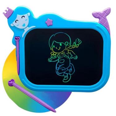 Imagem de Lousa Mágica Sereia Infantil Para Desenhar Xtrad XZB-14, Azul
