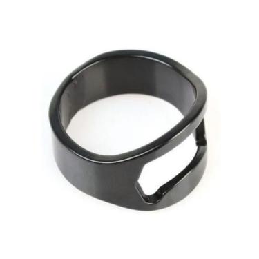 Imagem de Anel Abridor De Garrafa Inox  PretO tamanho unico - Loja do Hippie