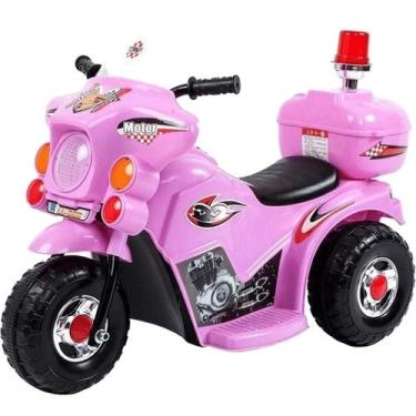 Imagem de Moto Eletrica Infantil Policia Importway Motorcycle 6V Rosa