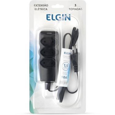 Imagem de Extensão Elétrica EX203 3 Tomadas Bipolar 10 Metros 10A Bivolt Preta Elgin