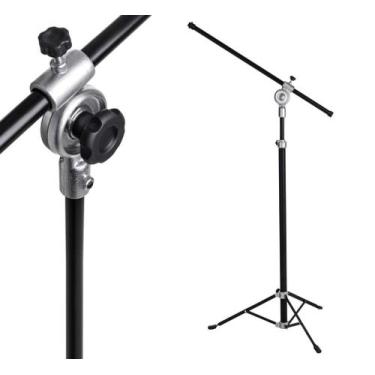 Imagem de Pedestal Suporte Tripé Girafa p/ Microfone Dinâmico Vocal, Condensador