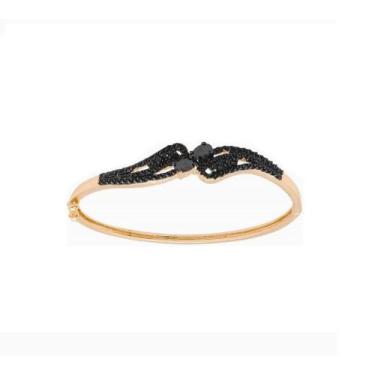 Imagem de Bracelete com Cravação Negra Banhado a Ouro Rosado - Semijoias - VIDIÈ