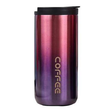 Imagem de Copo de aço inoxidável duplo, copo de café reutilizável isolamento a vácuo de aço inoxidável com tampa | Parede dupla para café, chá, cerveja, bebidas quentes e frias